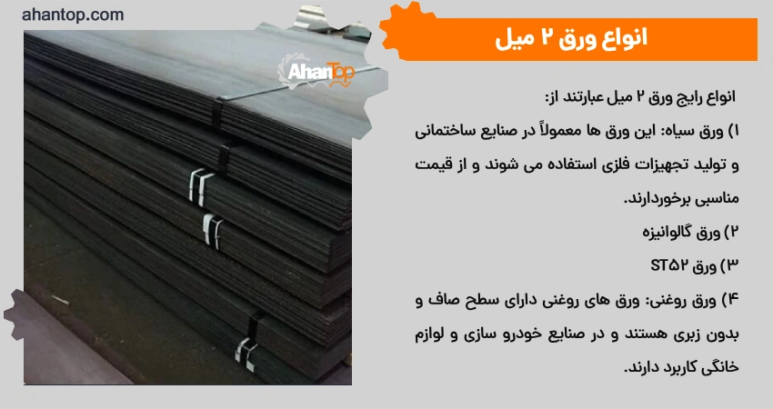 انواع ورق 2 میل