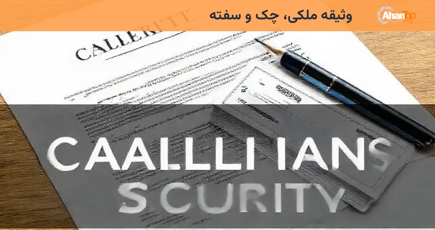 وثیقه ملکی، چک و سفته