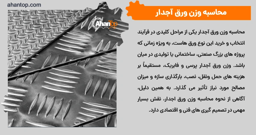 محاسبه وزن ورق آجدار