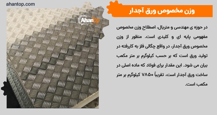 وزن مخصوص ورق آجدار