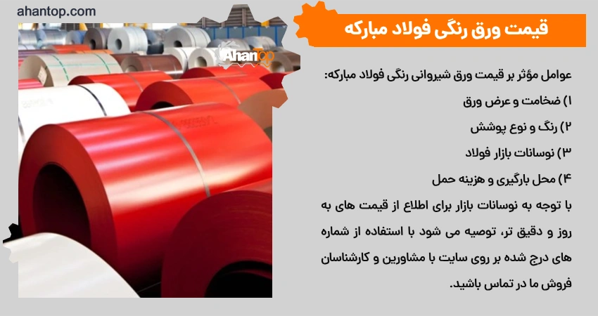 قیمت ورق رنگی فولاد مبارکه