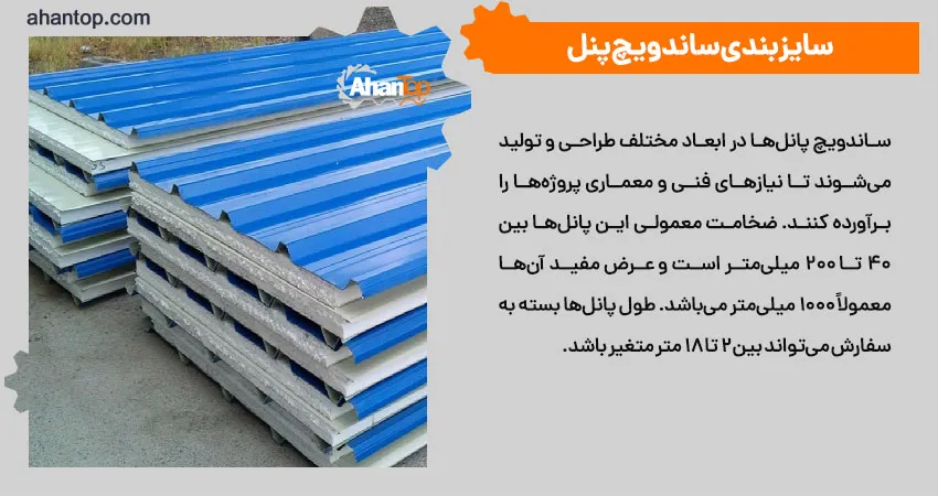سایز بندی ساندویچ پنل